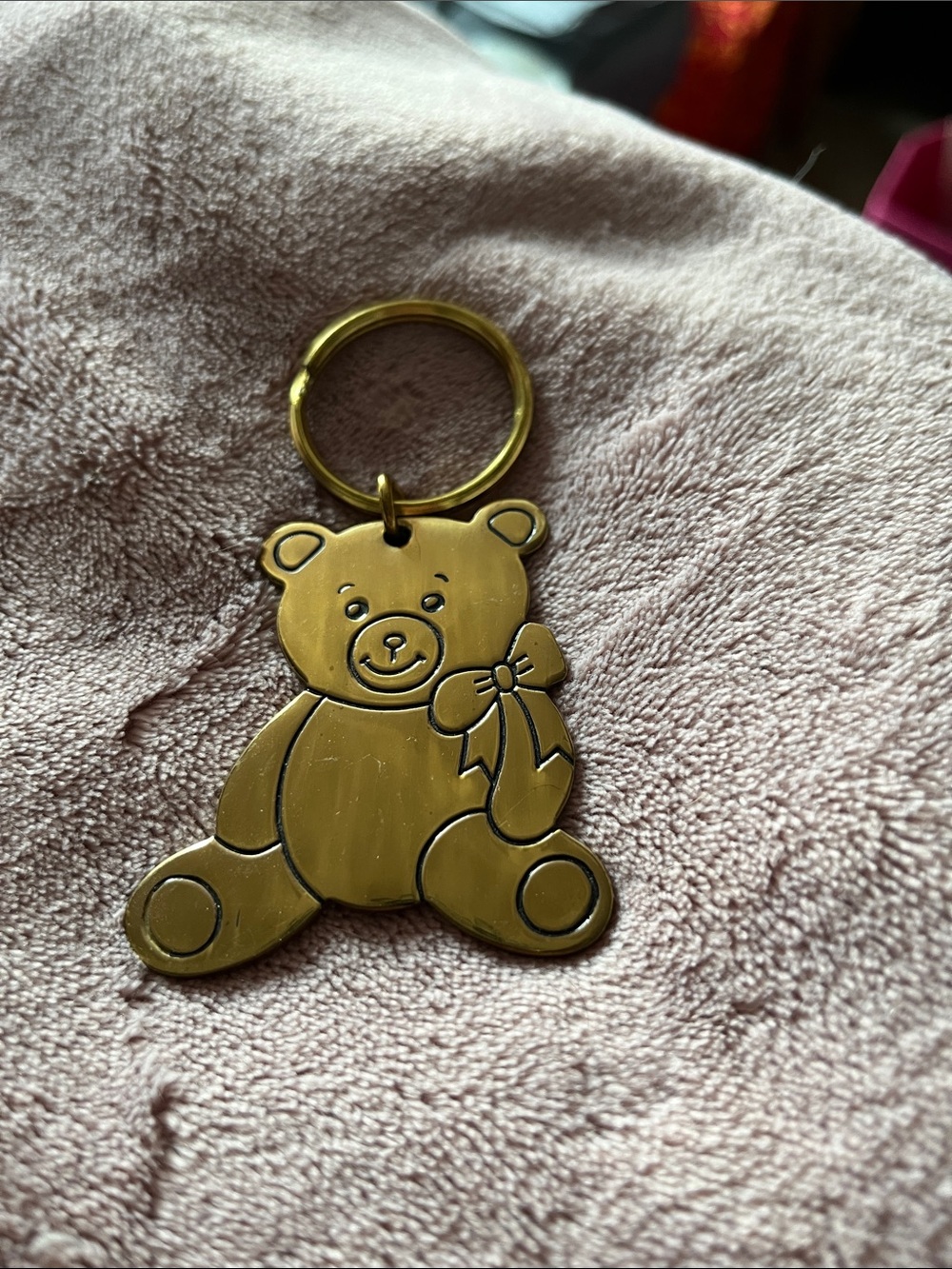 Gold Teddy Bear Keychain